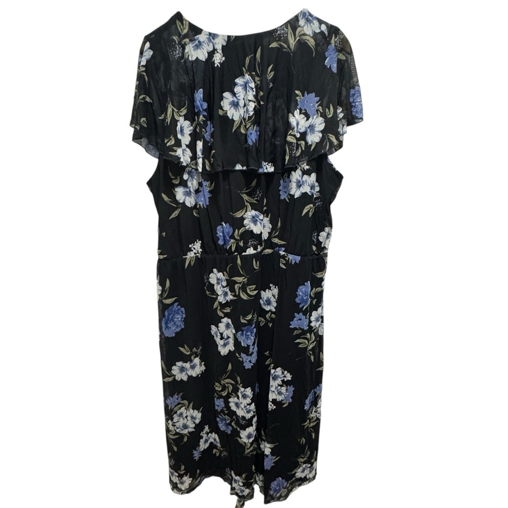 Addition Elle Floral Ruffled Mesh Midi Dress Size 3X - Picture 3 of 16